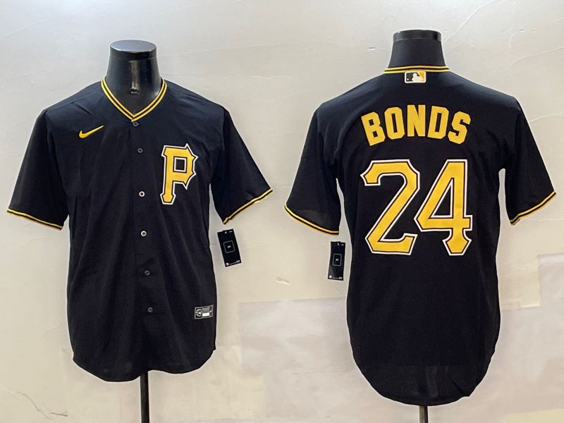 Men Pittsburgh Pirates #24 Bonds Black Game 2025 Nike MLB Jersey style 6->pittsburgh pirates->MLB Jersey